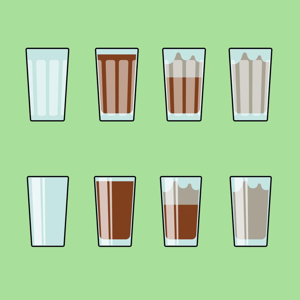 verre de cacao avec du lait. milkshake au chocolat. isolé sur illustration vectorielle blanc vecteur