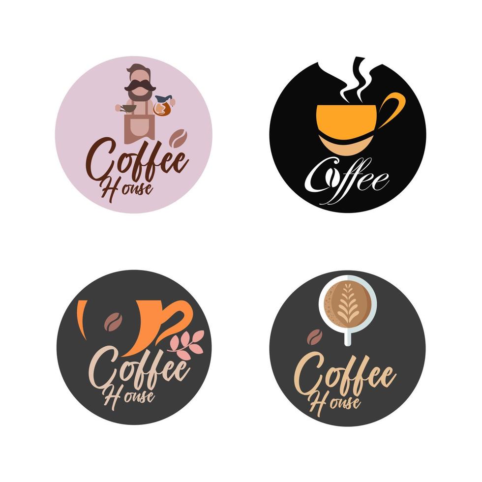 création de concept de logo de café - illustration vectorielle vecteur