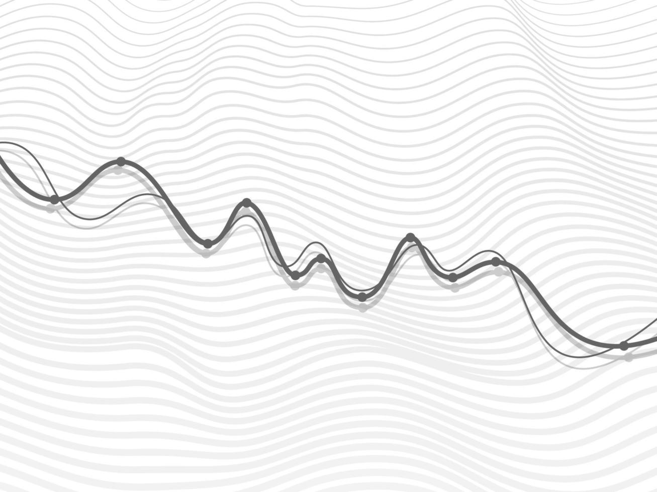 graphique d'onde descendante financière sur blanc vecteur