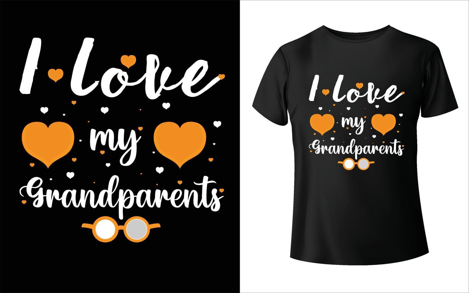 conception de t-shirt de fête des grands-parents heureux, vecteur de grands-parents