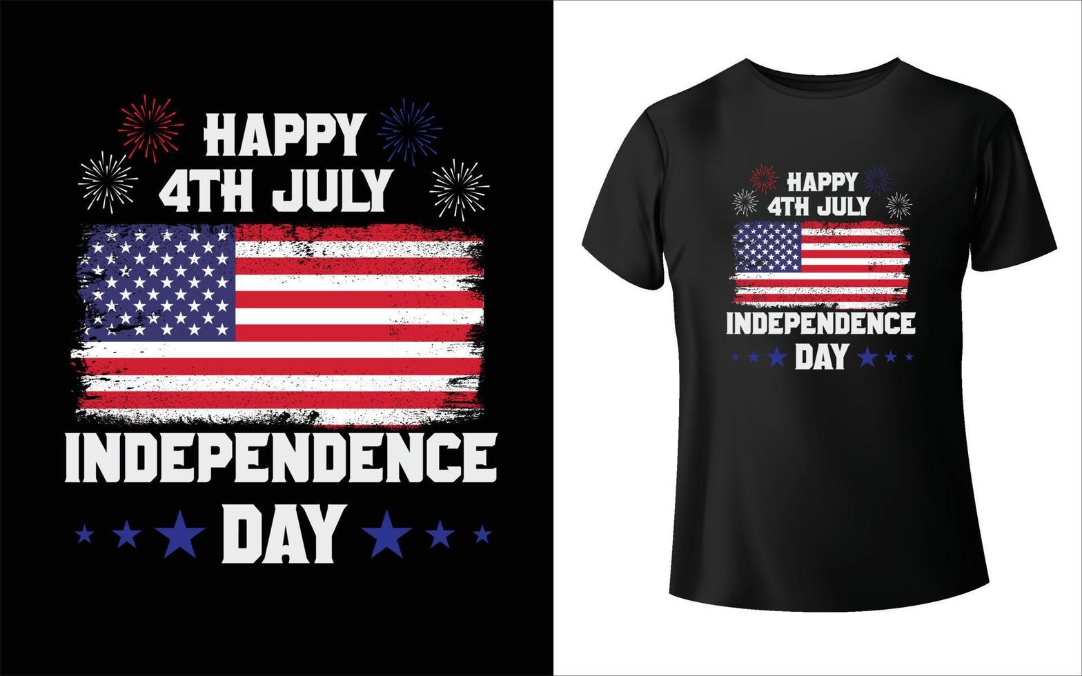 joyeux 4 juillet conception de t-shirt de la fête de l'indépendance, t-shirt de la fête de l'indépendance, joyeux 4 juillet, vecteur de drapeau des états-unis,