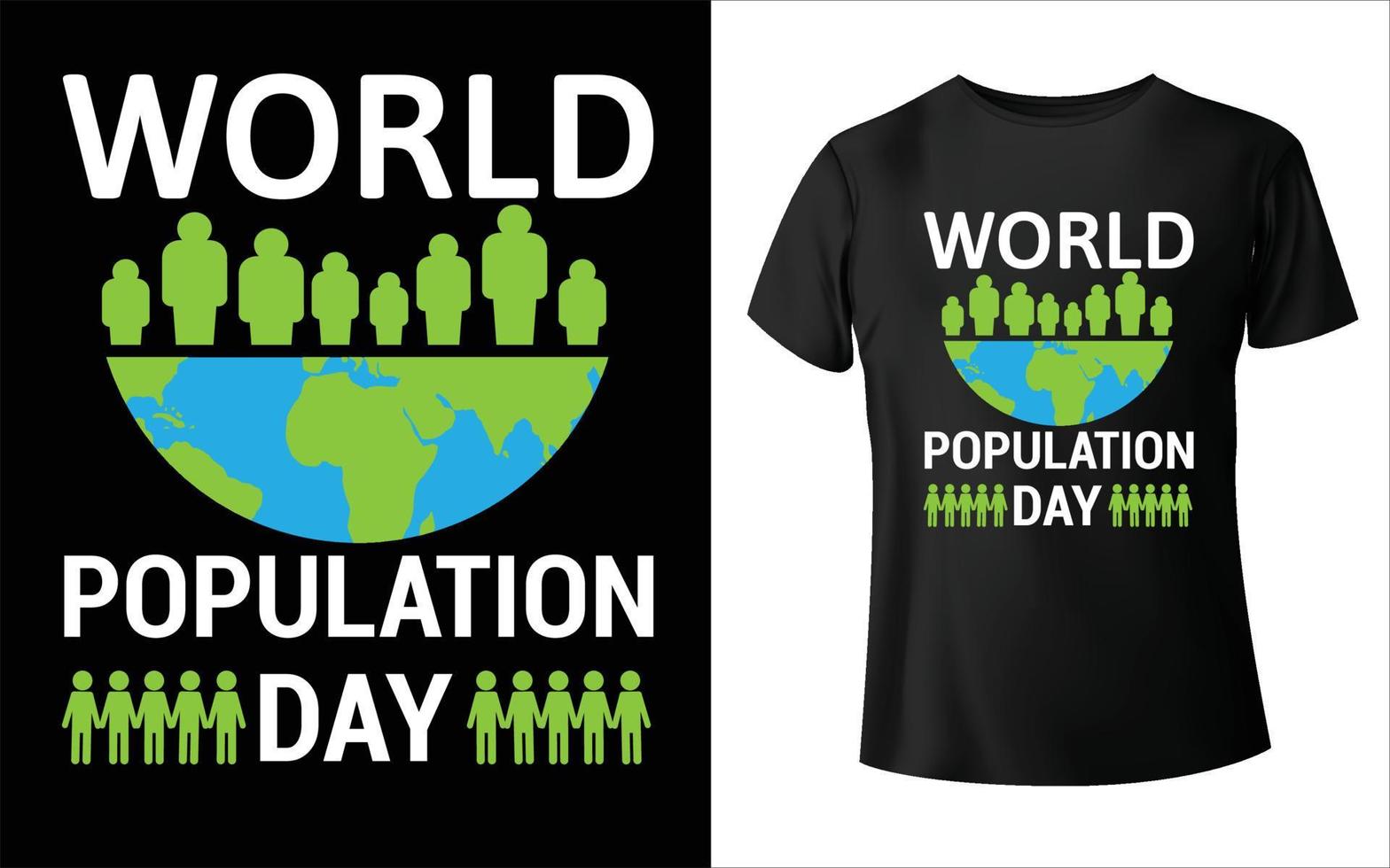 t-shirt de la journée de la population mondiale vecteur du monde vecteur de la journée de la population mondiale t-shirt de vecteur du monde