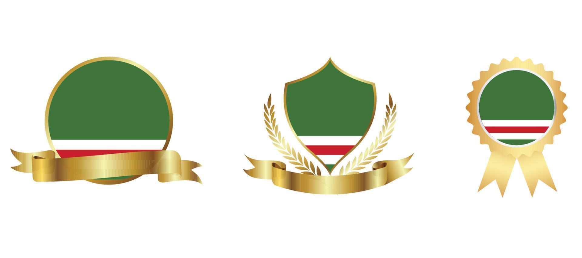 icône du drapeau de la république tchétchène d'ichkeria. jeu d'icônes Web. collection d'icônes à plat. illustration vectorielle simple. vecteur