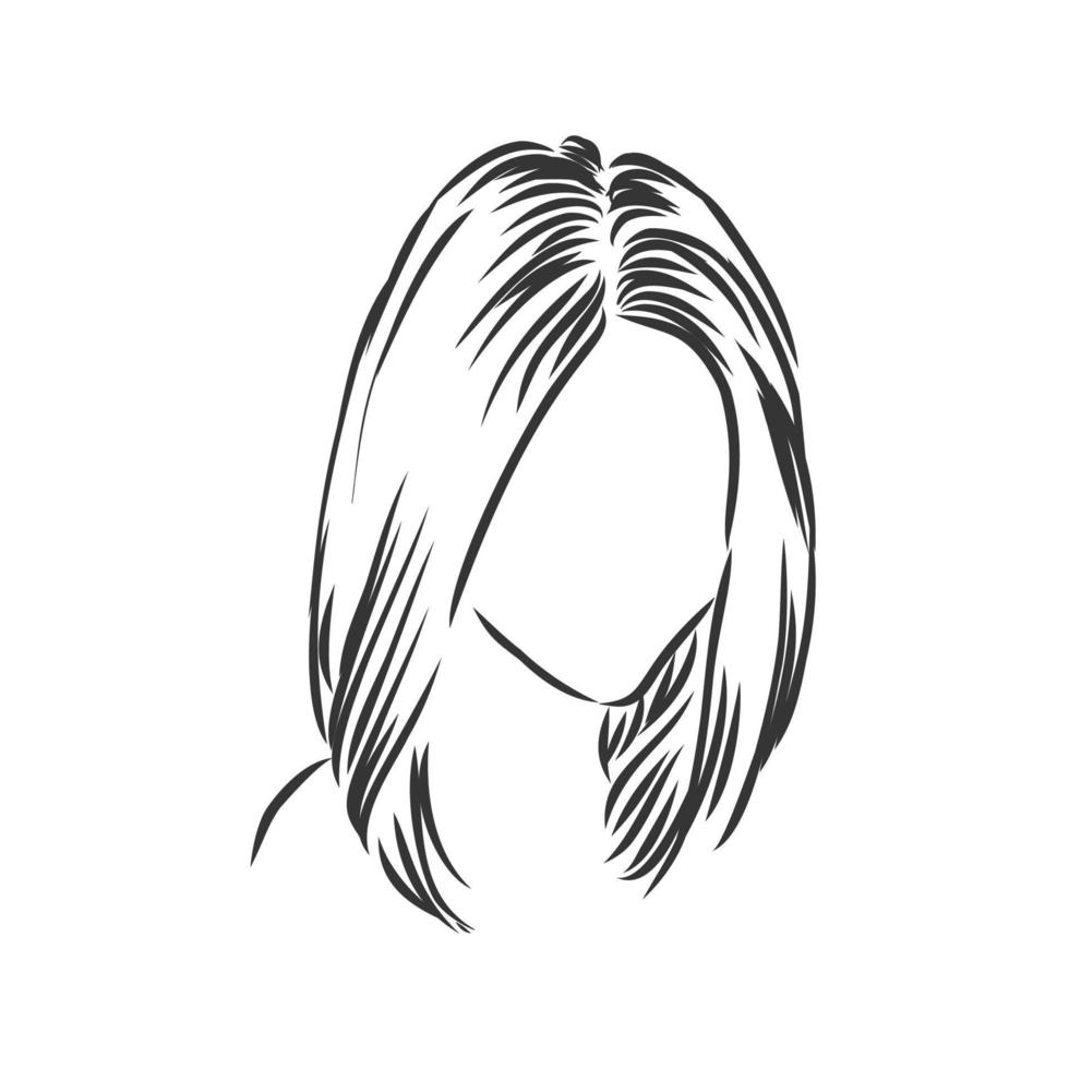 croquis de vecteur de coiffure pour femmes