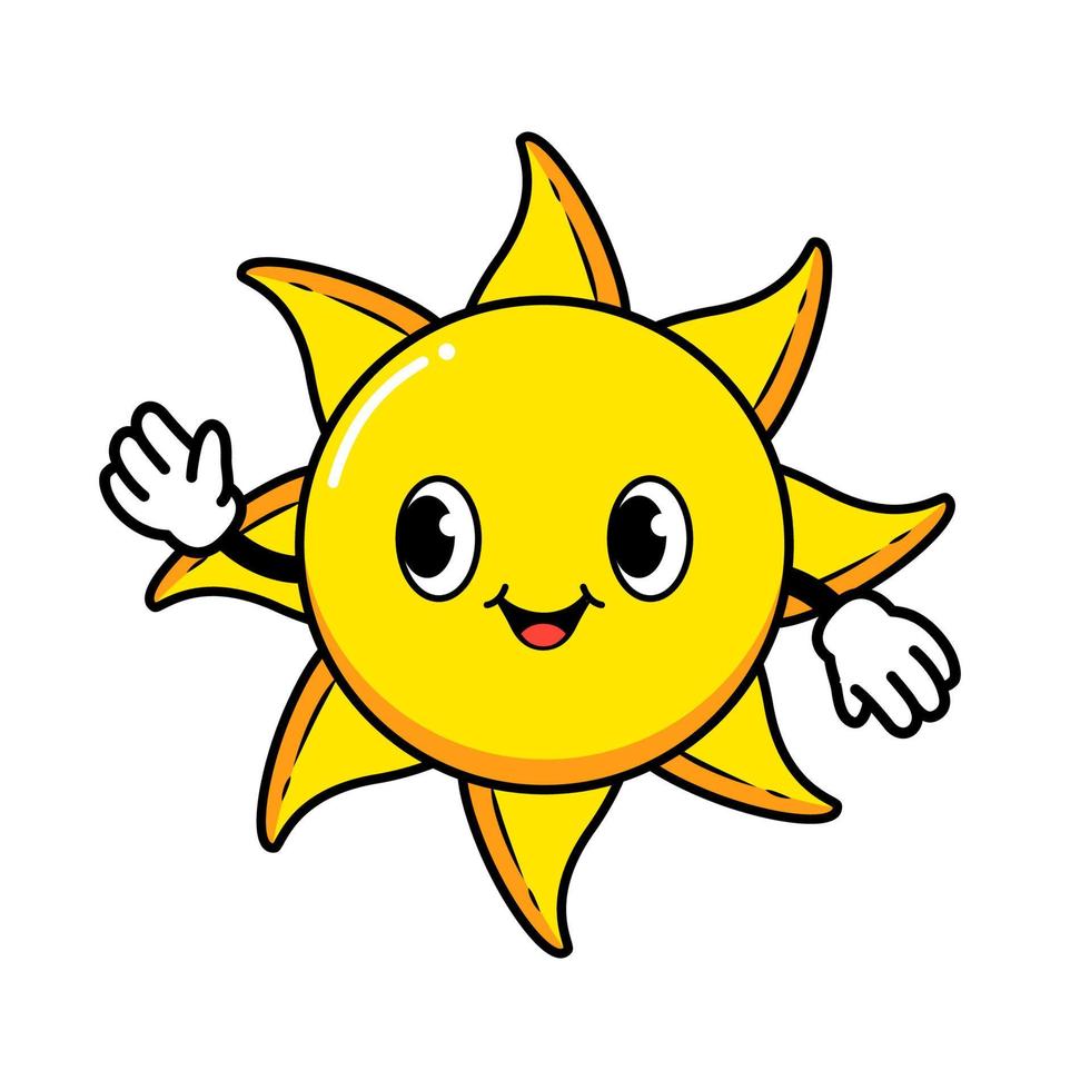 joli dessin animé soleil pour livre pour enfants vecteur