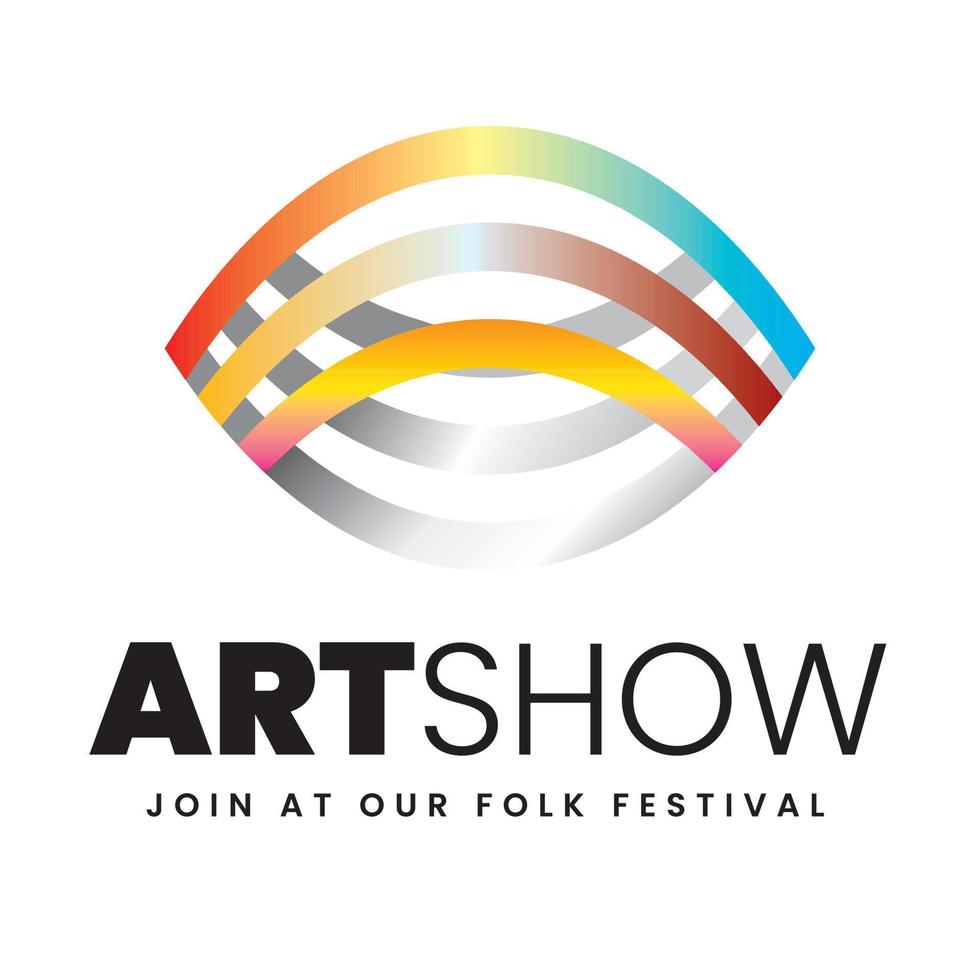 logo du festival folklorique et de l'exposition d'art vecteur