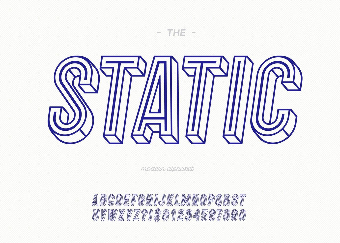 typographie moderne de polices statiques audacieuses de vecteur 3d