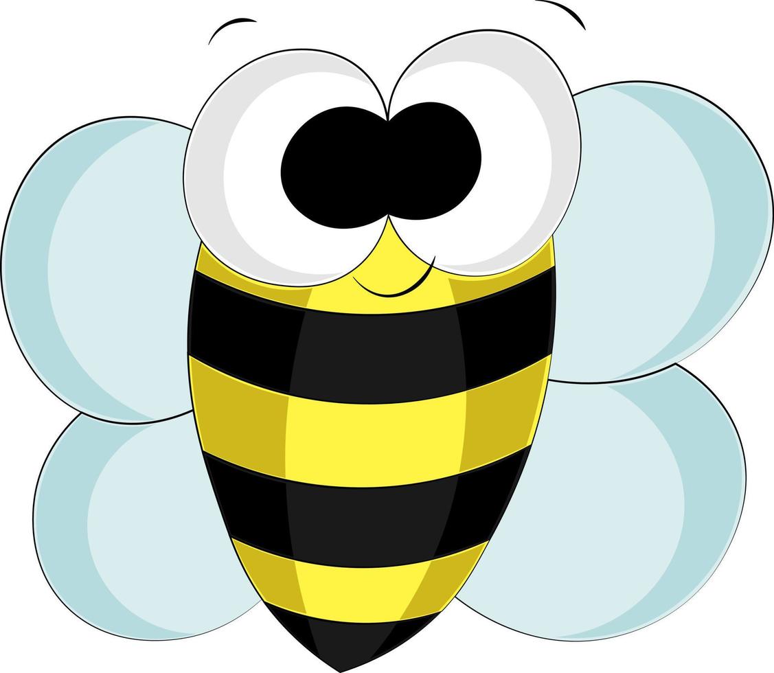 abeille de dessin animé mignon. dessiner une illustration en couleurs vecteur