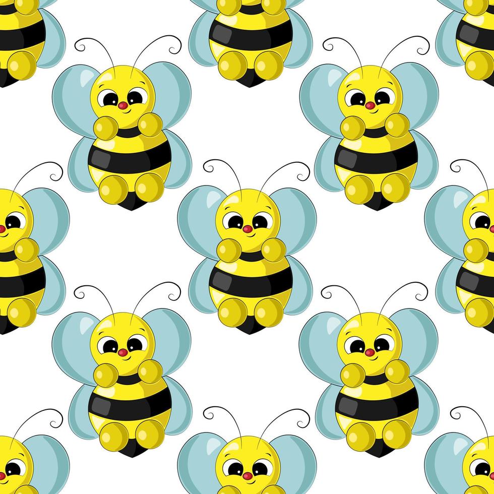 modèle vectorielle continue avec abeille dessin animé mignon vecteur