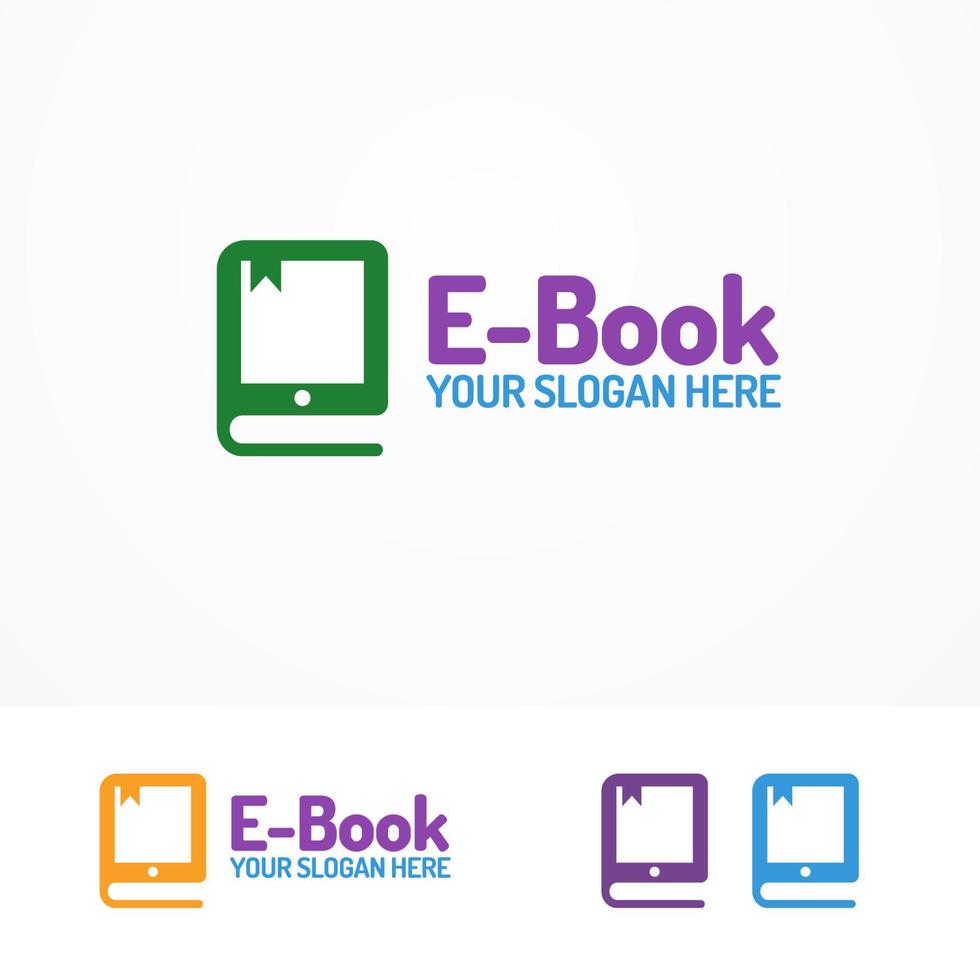 jeu de logo e-book isolé sur fond blanc vecteur
