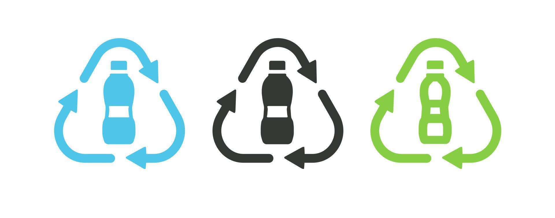 symbole de recyclage de bouteilles en plastique pour animaux de compagnie vecteur