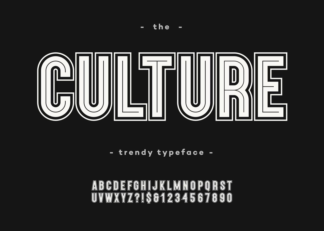 typographie à la mode de police de culture audacieuse de vecteur