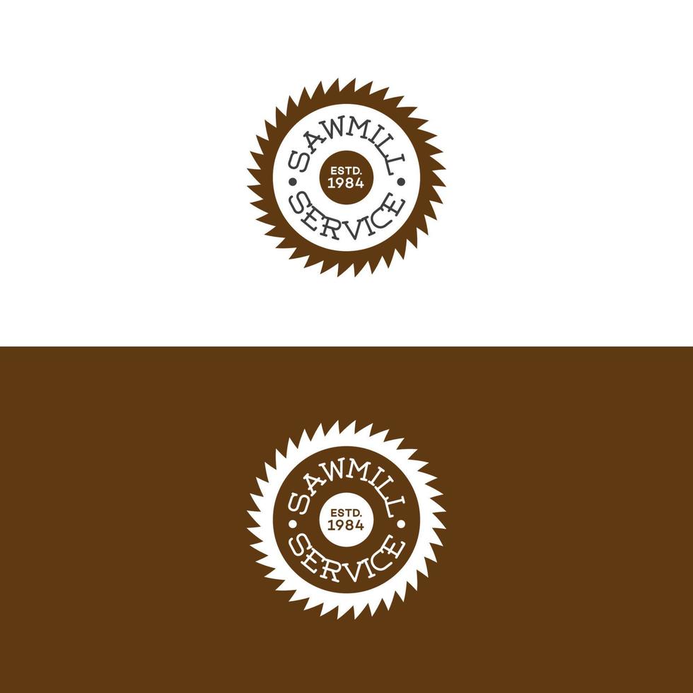 ensemble de logo de service de scierie avec scie isolée sur fond pour la menuiserie vecteur