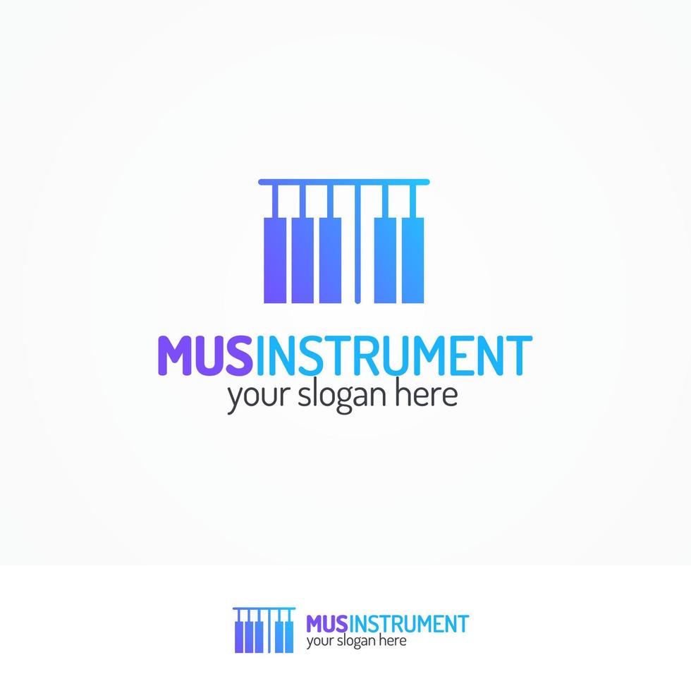 logo d'instrument de musique serti d'icône de touches de piano vecteur