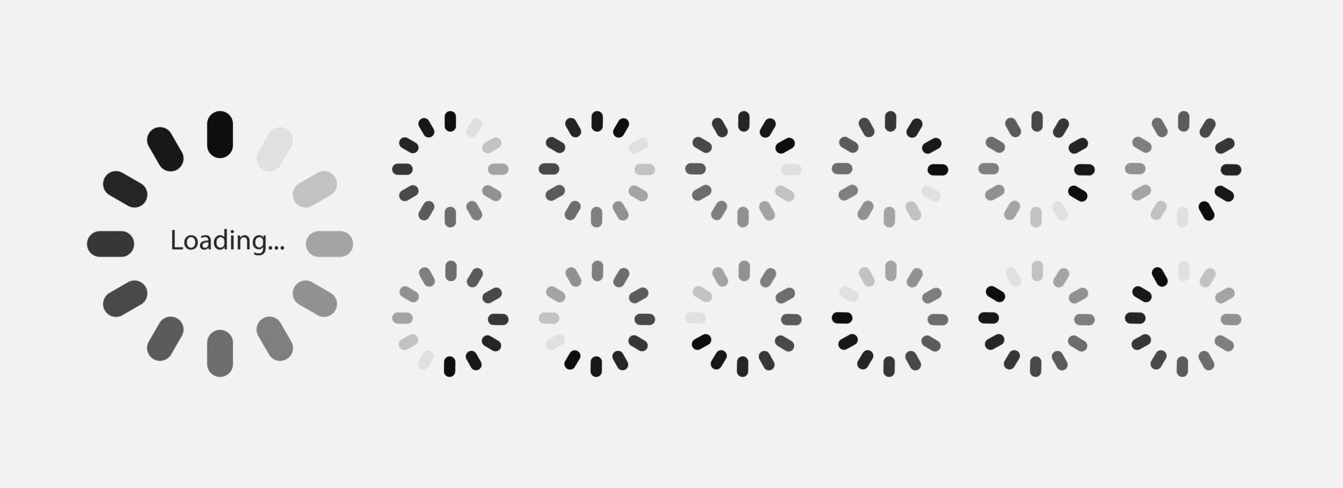 jeu de symboles vectoriels de chargement pour la conception de mouvement vecteur