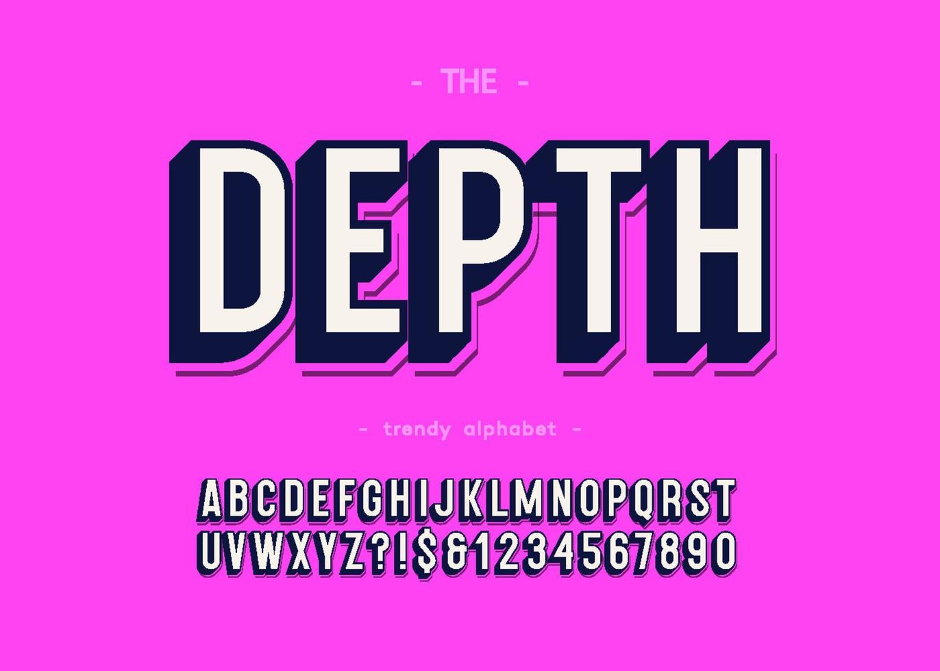 profondeur de vecteur alphabet tendance 3d typographie moderne audacieuse