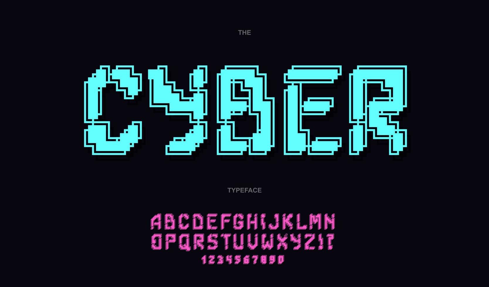 typographie tendance cyber font. vecteur