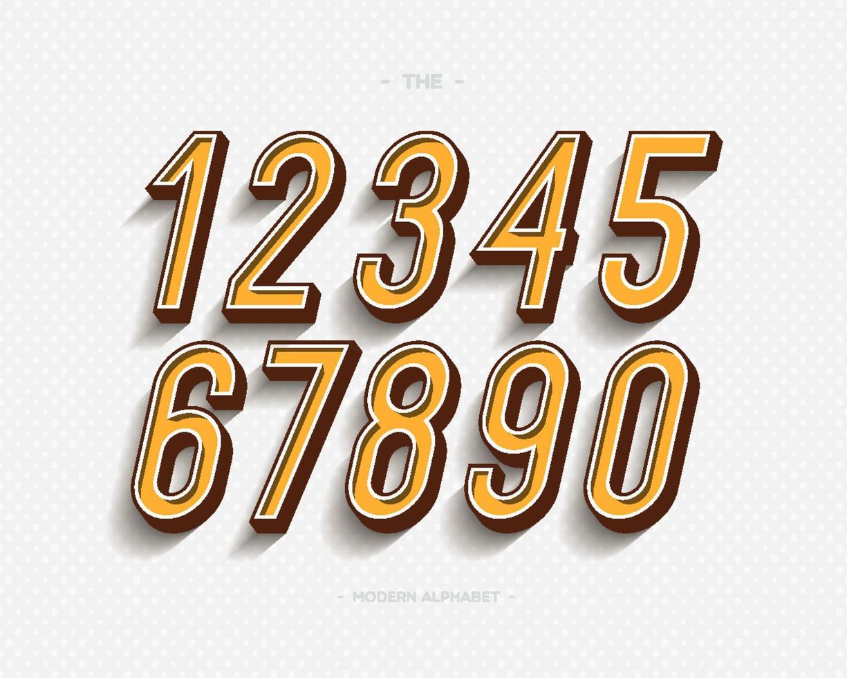ensemble de nombres de vecteur définir la typographie moderne
