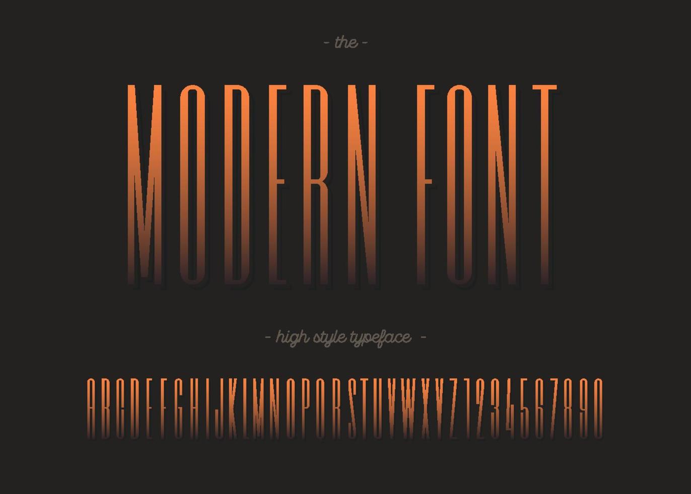 typographie à la mode de l'alphabet moderne de vecteur