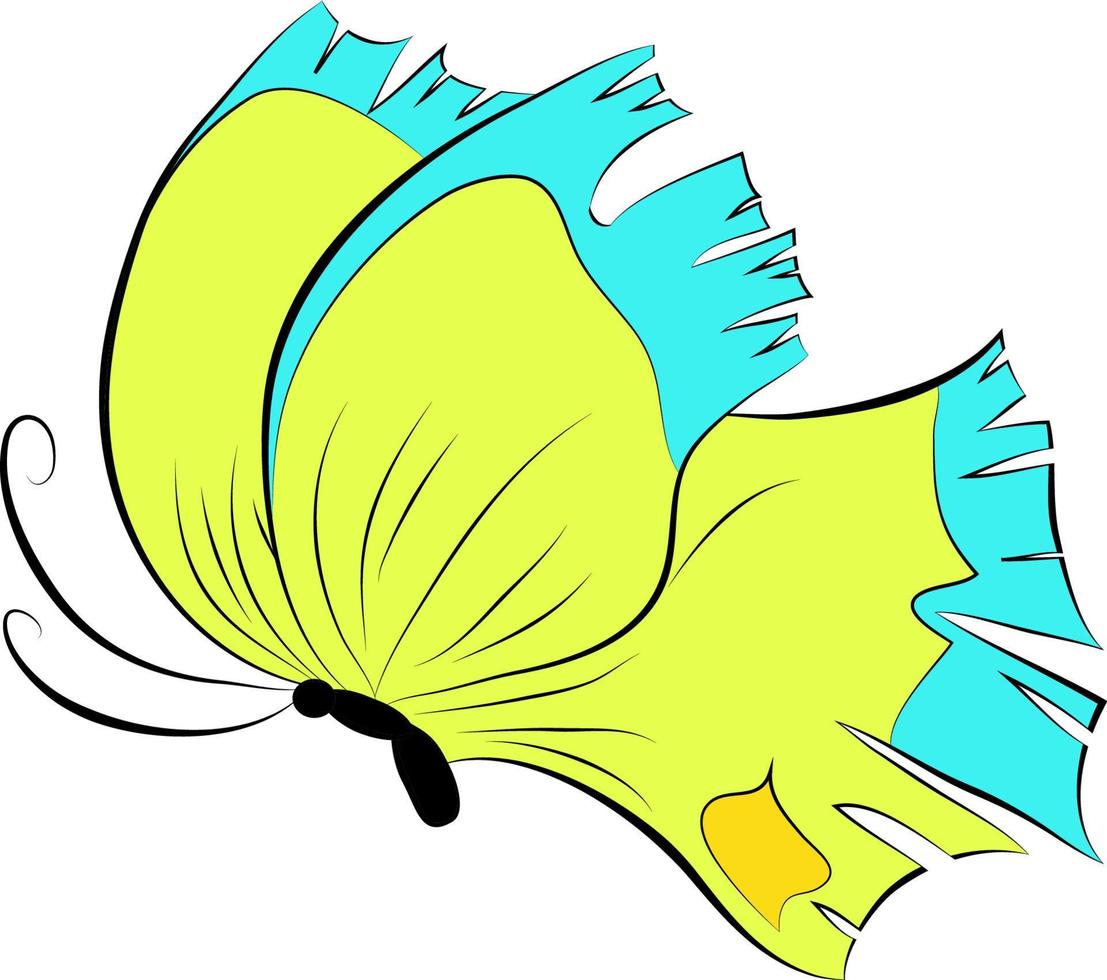 papillon abstrait sur fond blanc vecteur