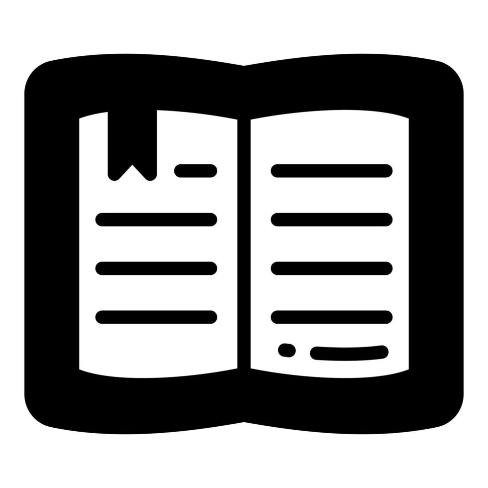 icône de glyphe de vecteur de lecture de livre, icône d'école et d'éducation