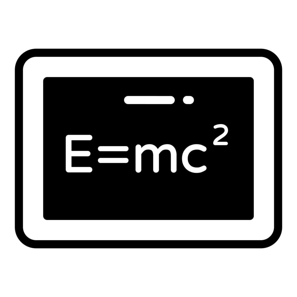 icône de glyphe de vecteur de carte de formule, icône d'école et d'éducation
