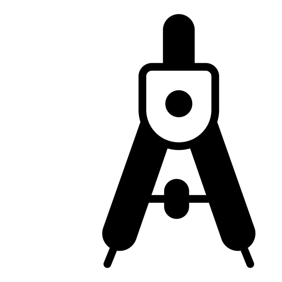 icône de glyphe de vecteur de boussole, icône d'école et d'éducation