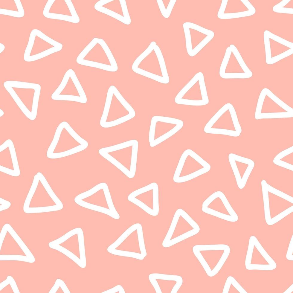 joli motif harmonieux dessiné à la main avec des formes triangulaires. fond de vecteur rose doux de style enfantin. imprimé géo moderne et frais pour vêtements pour enfants, scrapbooking, papier peint