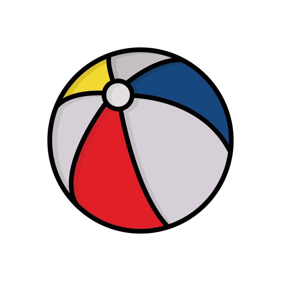 vecteur d'icône de ballon de plage. été, sport. style d'icône de ligne remplie. conception simple modifiable. conception simple illustration