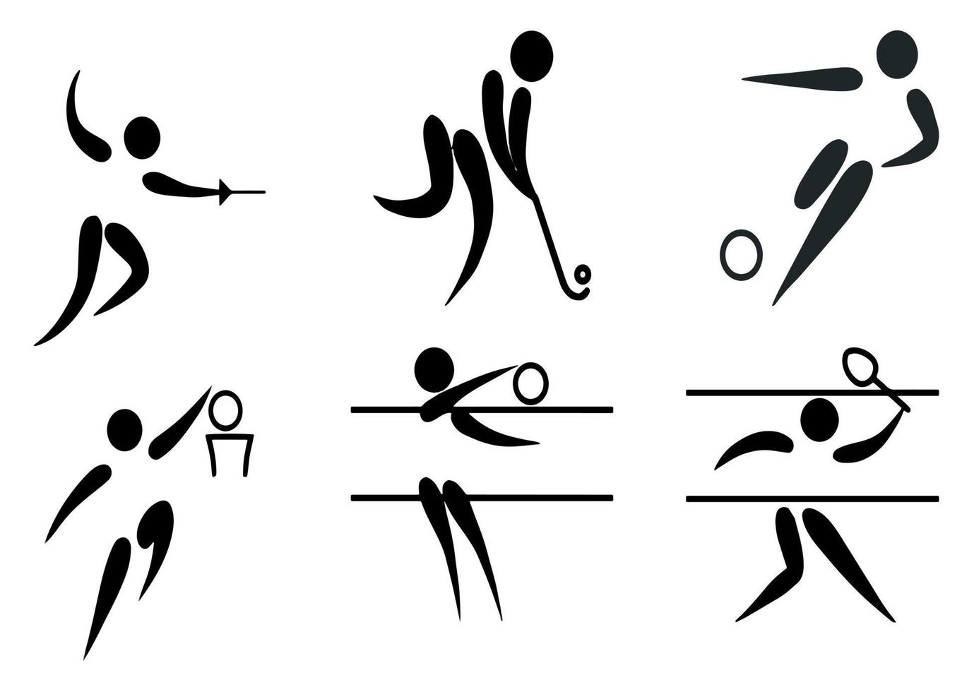 divers types d'illustrations vectorielles sportives isolées sur fond blanc. vecteur