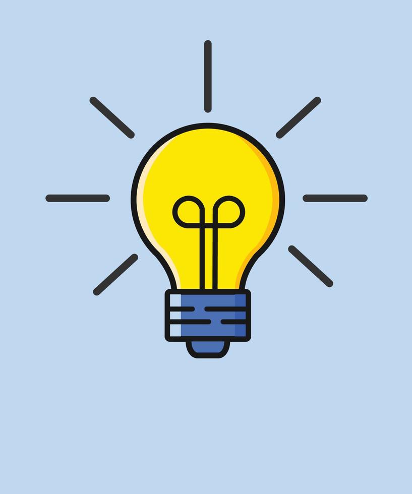 l'ampoule est pleine d'idées et de pensée créative, vecteur d'icône d'ampoule. illustration de symbole d'idées.