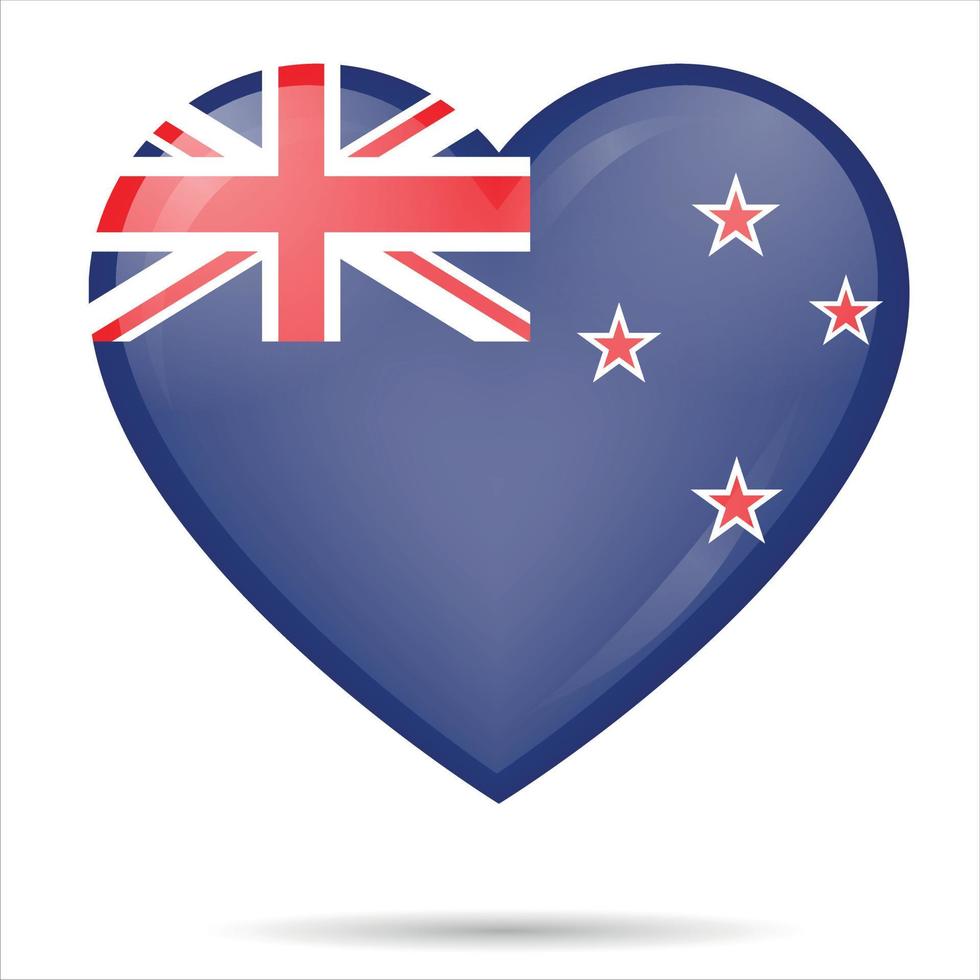 je coeur aime le drapeau nz vecteur