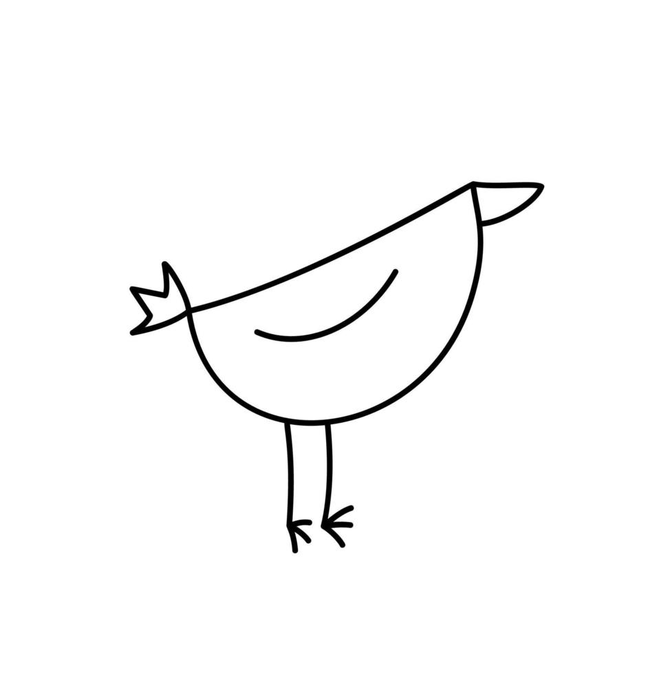 vecteur monoline oiseau mignon dessin au trait contour logo icône signe symbole design concept. illustration scandinave