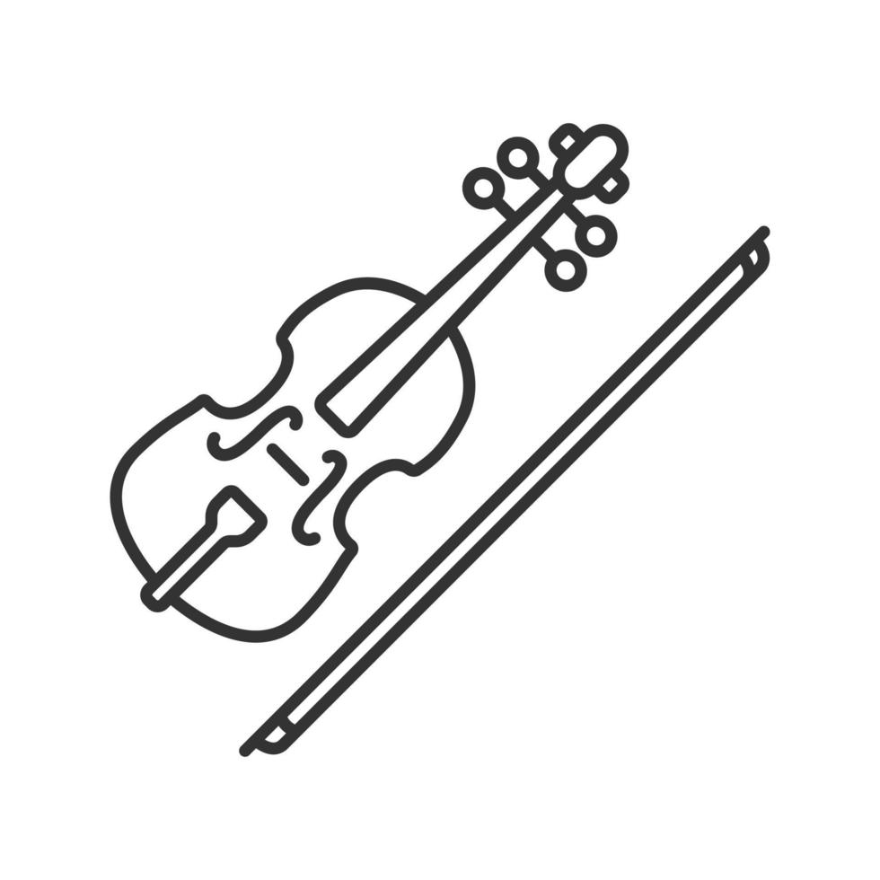 icône linéaire de violon. illustration de la ligne mince. violon. symbole de contour. dessin de contour isolé de vecteur