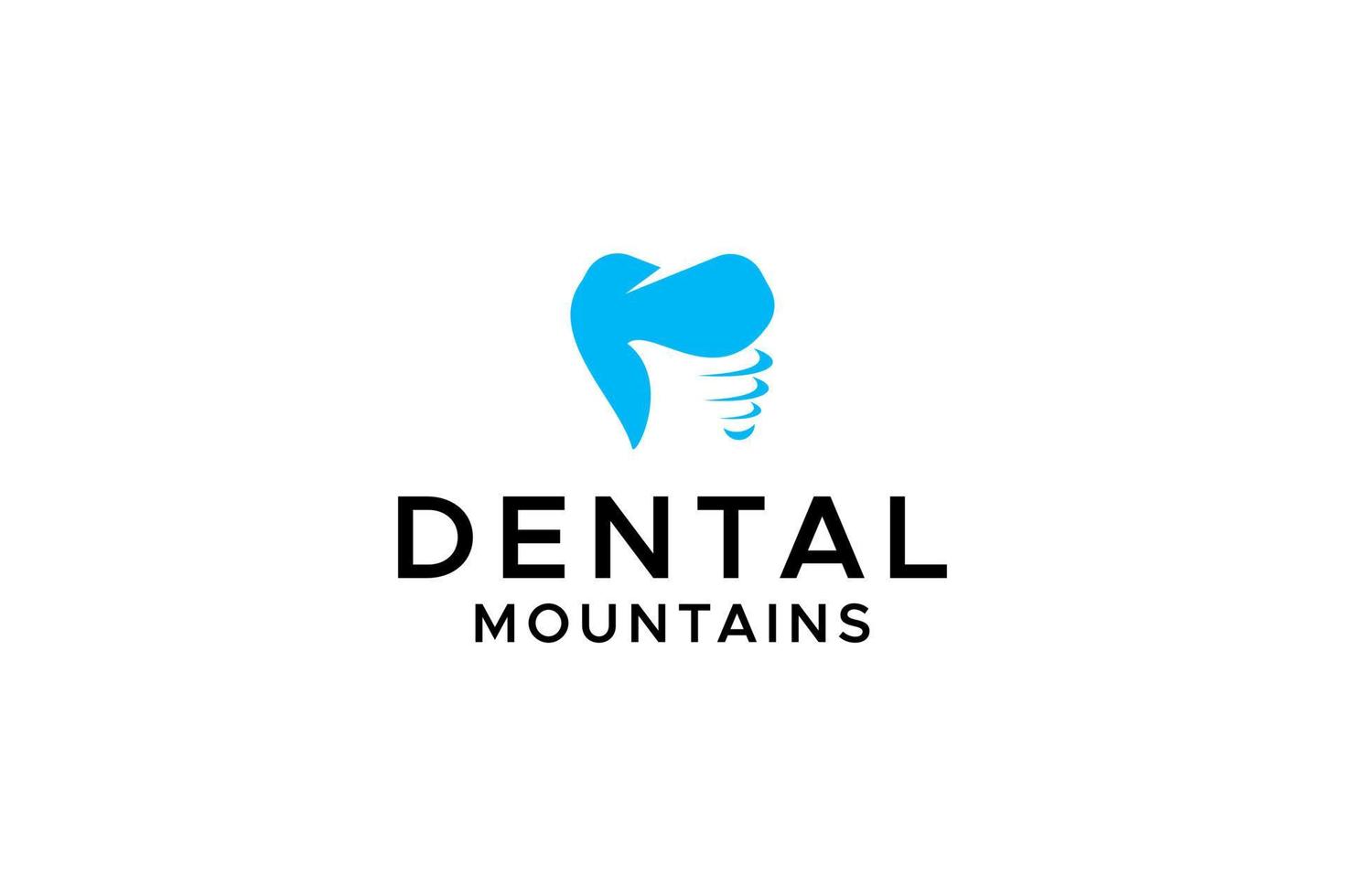 création de logo pour une entreprise de cabinet dentaire de montagne fraîche vecteur