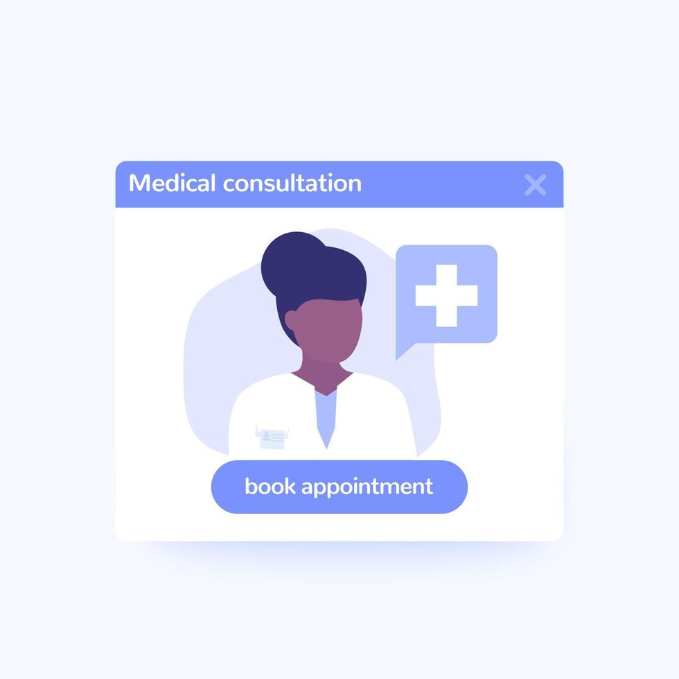 consultation médicale en ligne, bannière de vecteur de médecin en ligne