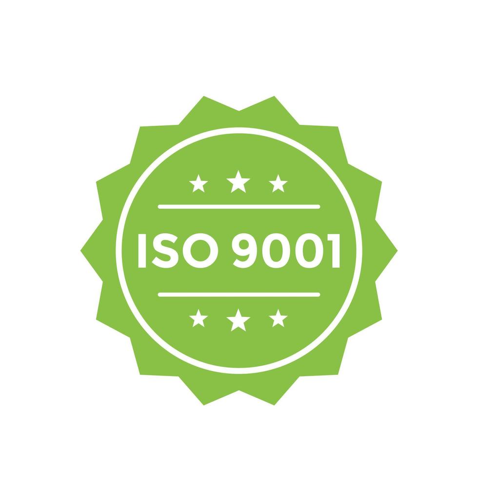 insigne iso 9001, étiquette vecteur