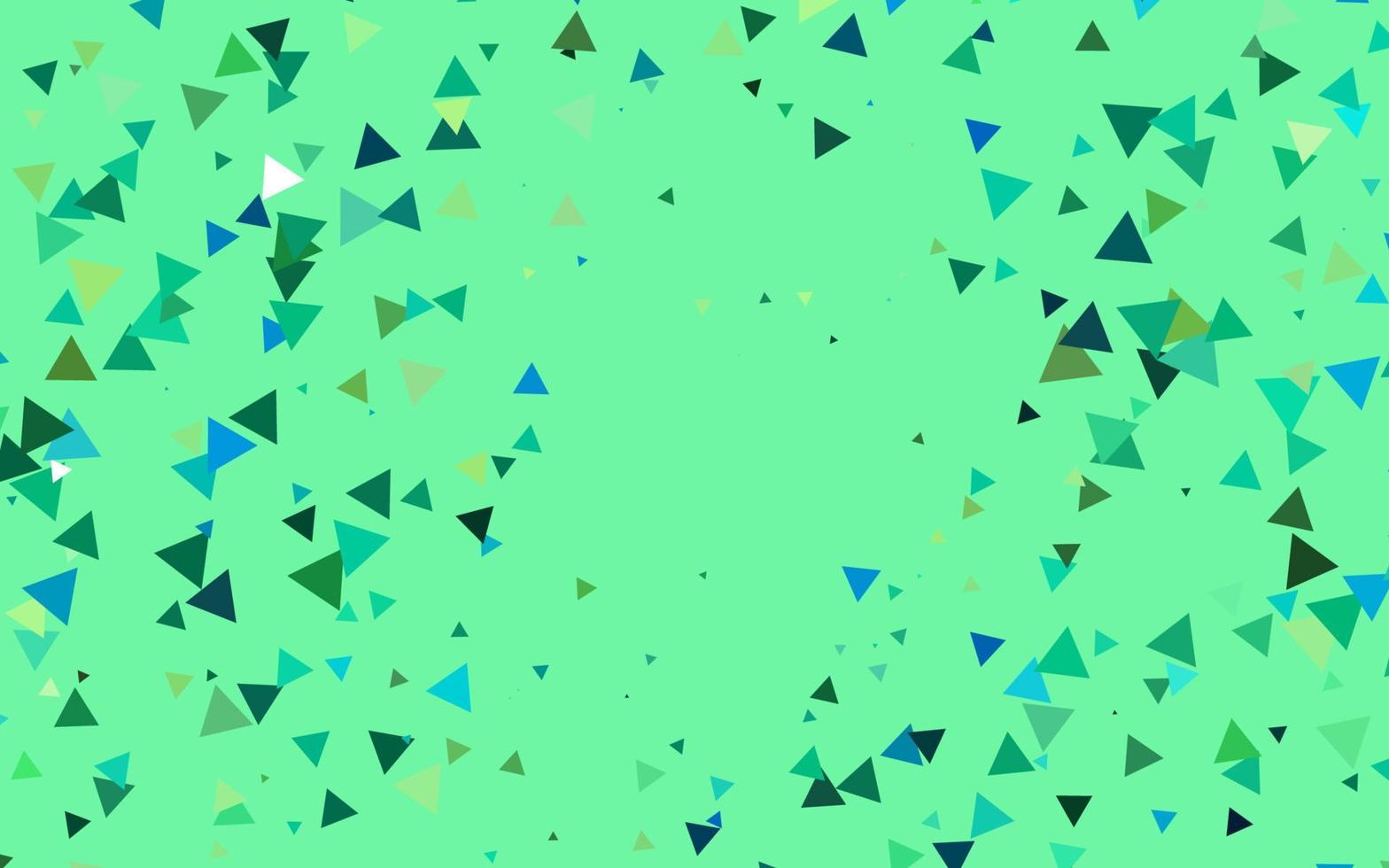 toile de fond de vecteur vert clair et jaune avec des lignes, des triangles.
