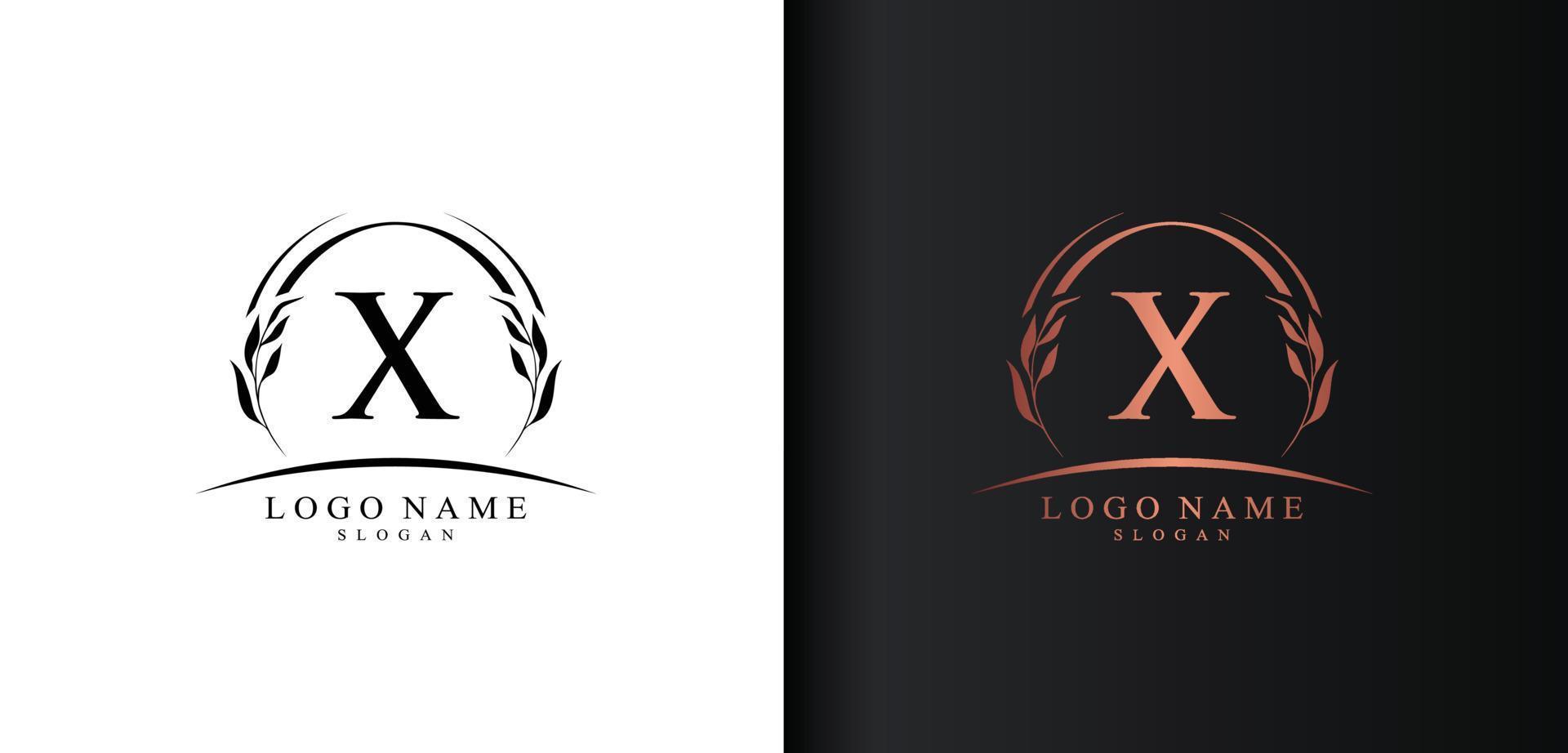création abstraite de logo lettre x, logo de lettre de style luxe, création vectorielle d'icône texte x vecteur
