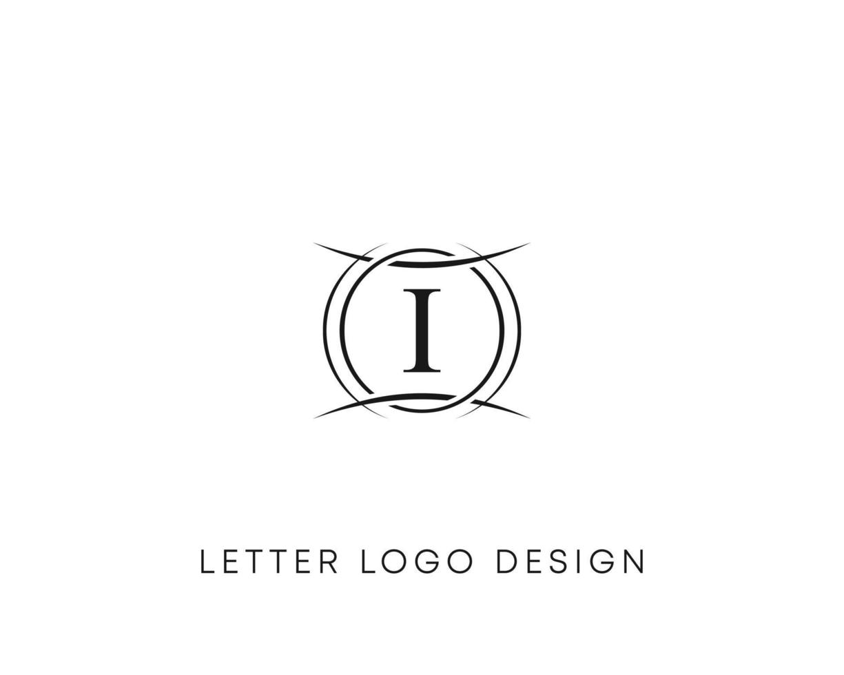création de logo de lettre abstraite i, logo de lettre de style minimaliste, création vectorielle d'icône de texte i vecteur