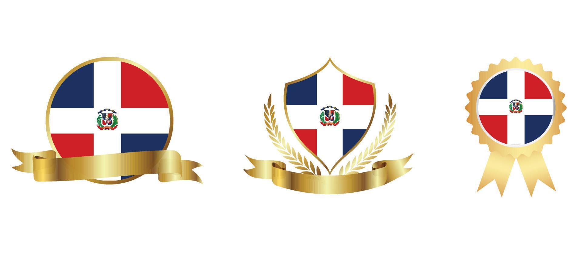 icône du drapeau de la république dominicaine. jeu d'icônes Web. collection d'icônes à plat. illustration vectorielle simple. vecteur