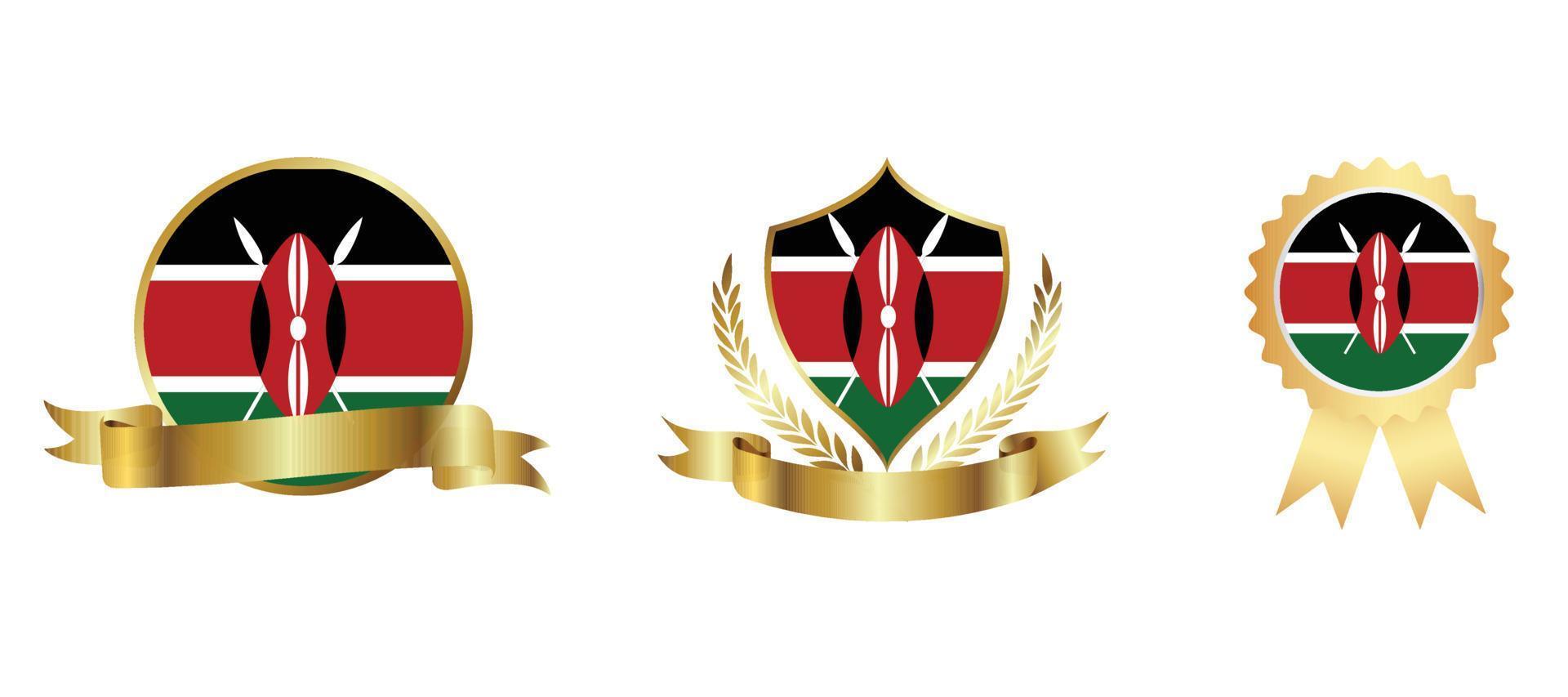 icône du drapeau du Kenya. jeu d'icônes Web. collection d'icônes à plat. illustration vectorielle simple. vecteur