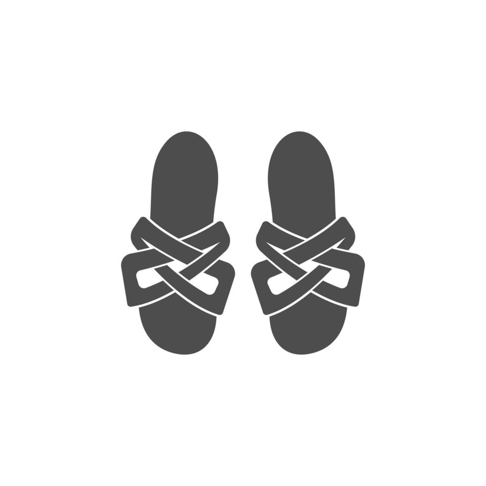 modèle d'illustration de conception de logo d'icône de pantoufles vecteur