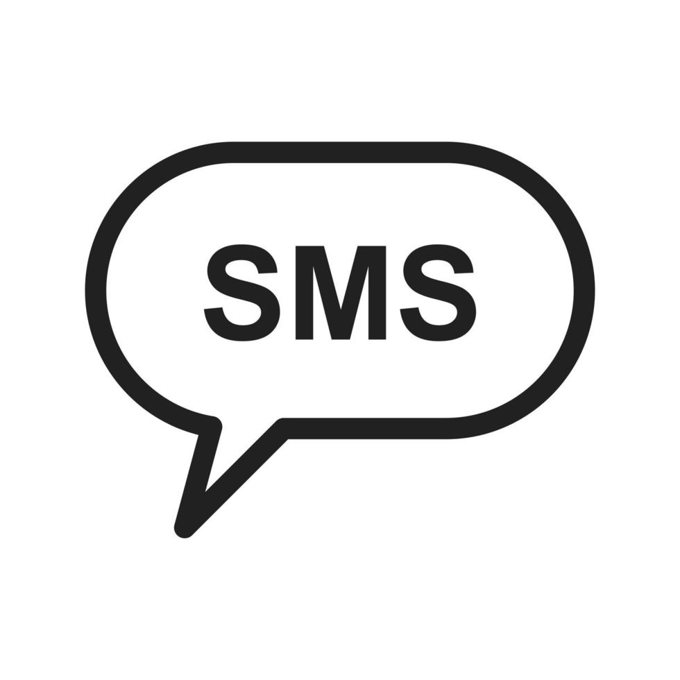 icône de ligne de bulle sms vecteur