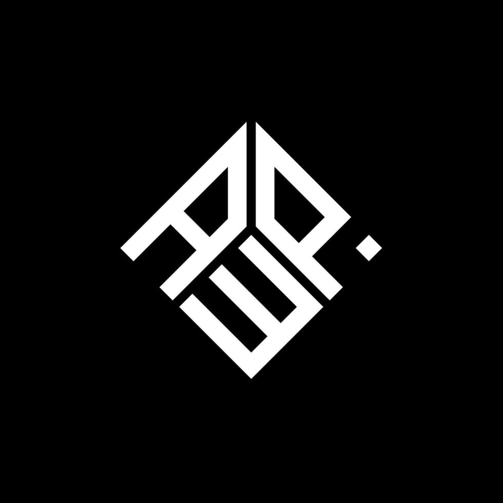 création de logo de lettre awp sur fond noir. concept de logo de lettre initiales créatives awp. conception de lettre awp. vecteur