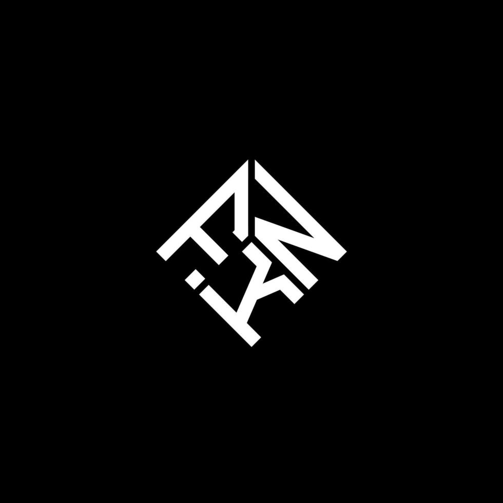 création de logo de lettre fkn sur fond noir. concept de logo de lettre initiales créatives fkn. conception de lettre fkn. vecteur