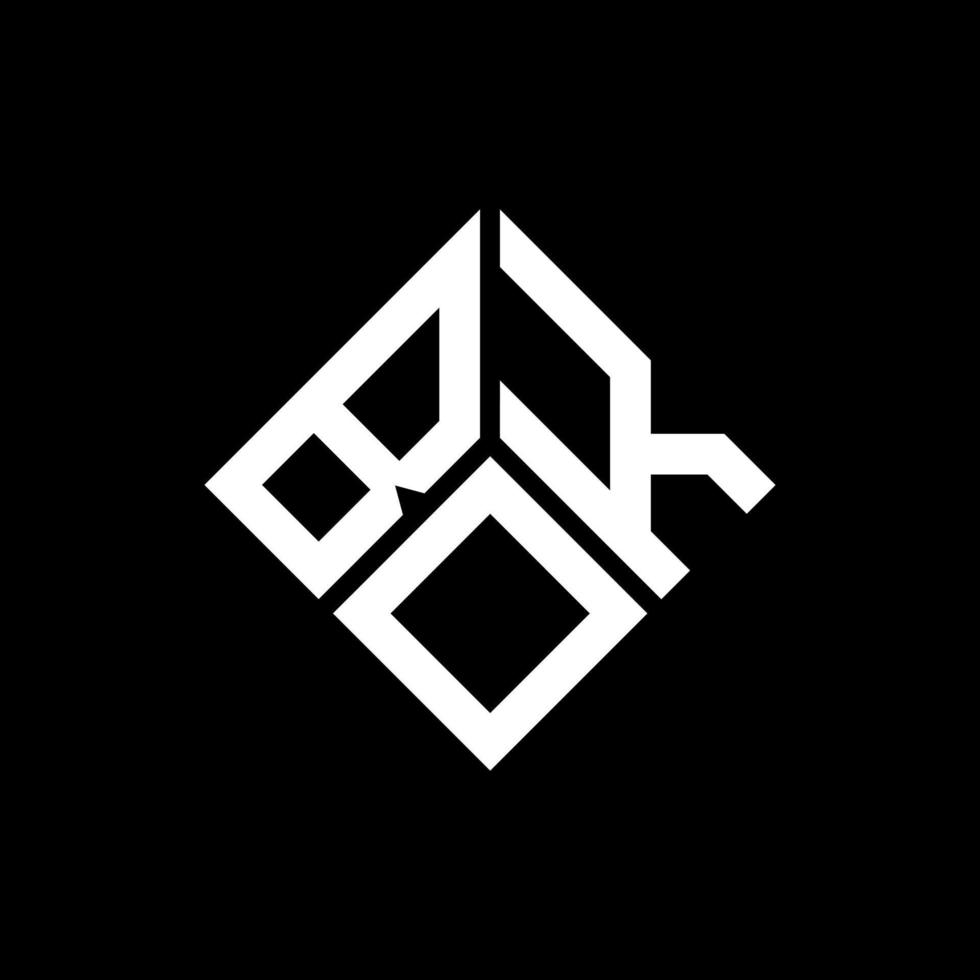 création de logo de lettre bok sur fond noir. bok creative initiales lettre logo concept. conception de lettre bok. vecteur