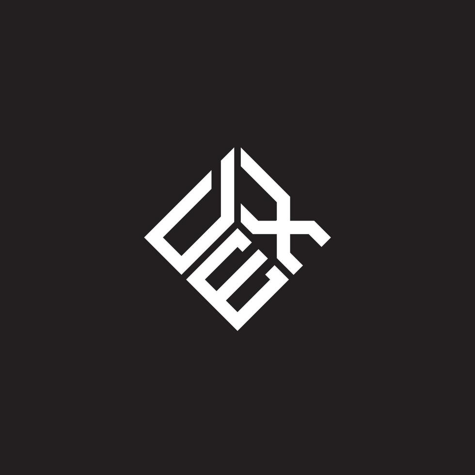 création de logo de lettre dex sur fond noir. concept de logo de lettre initiales créatives dex. conception de lettre dex. vecteur