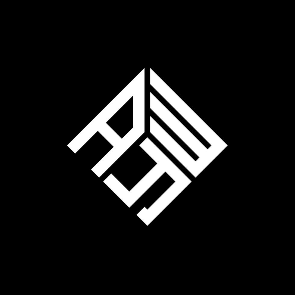 création de logo de lettre ayw sur fond noir. concept de logo de lettre initiales créatives ayw. conception de lettre ayw. vecteur