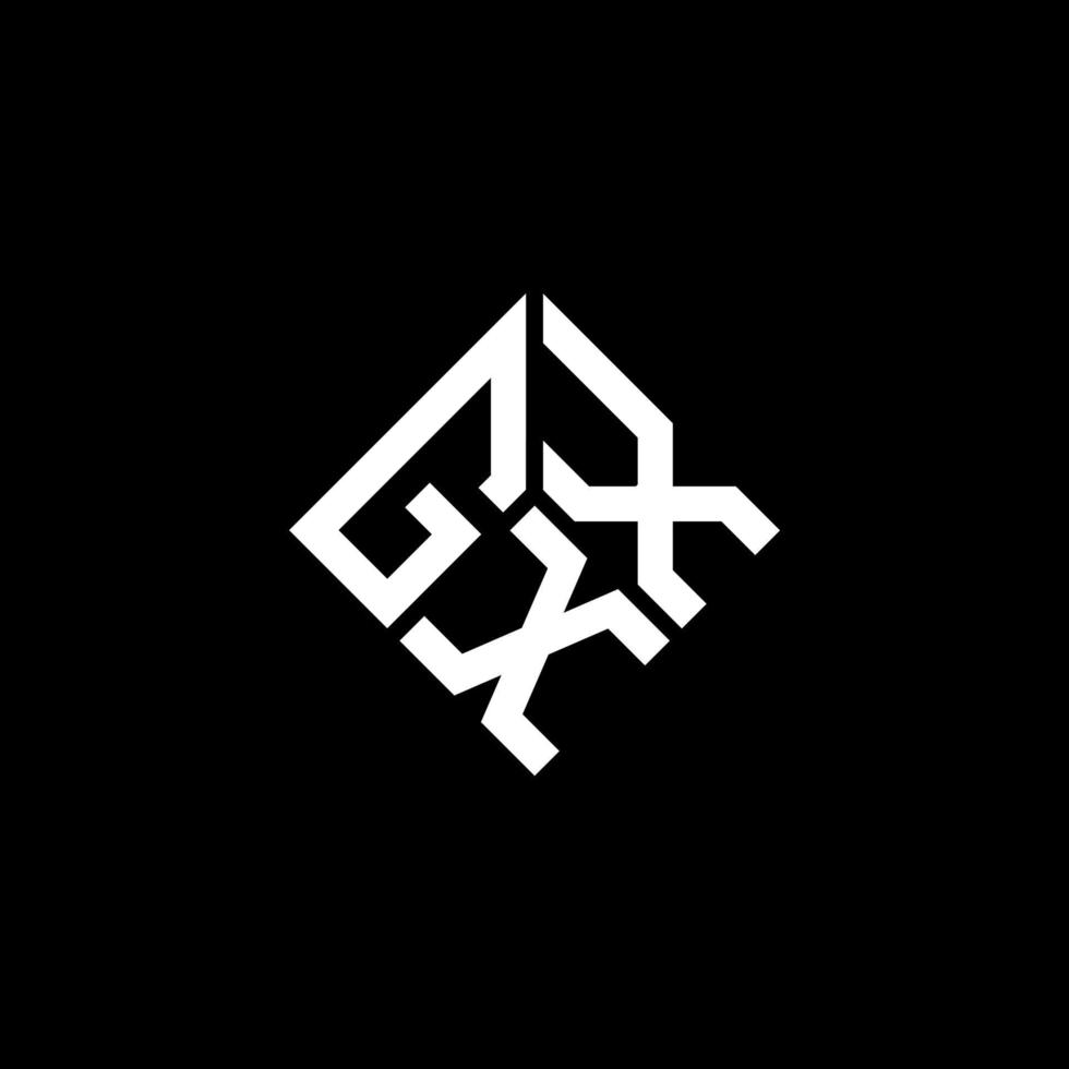 création de logo de lettre gxx sur fond noir. concept de logo de lettre initiales créatives gxx. conception de lettre gxx. vecteur